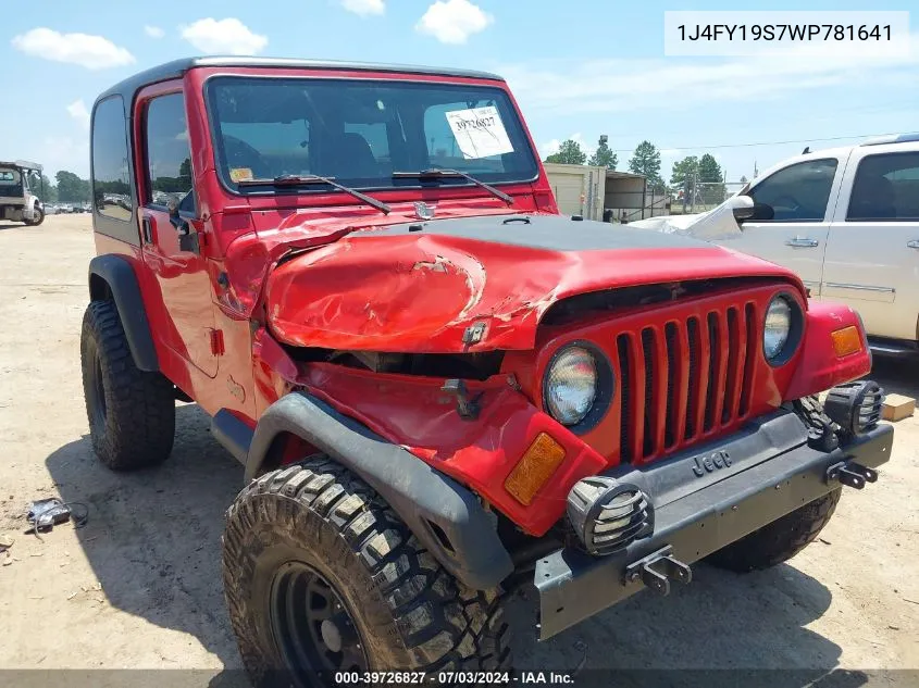 1J4FY19S7WP781641 1998 Jeep Wrangler Sport