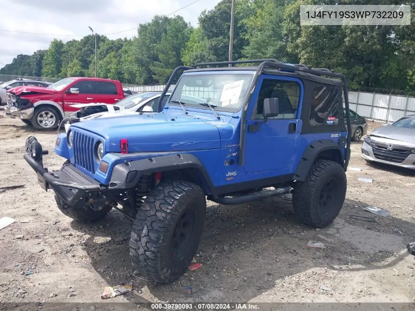 1998 Jeep Wrangler / Tj Sport VIN: 1J4FY19S3WP732209 Lot: 39790093