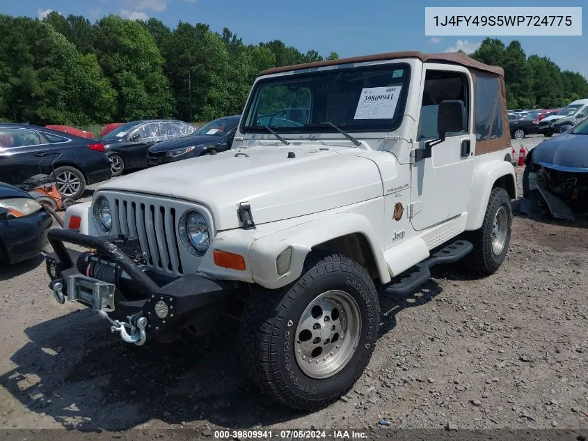 1998 Jeep Wrangler Sahara VIN: 1J4FY49S5WP724775 Lot: 39809941