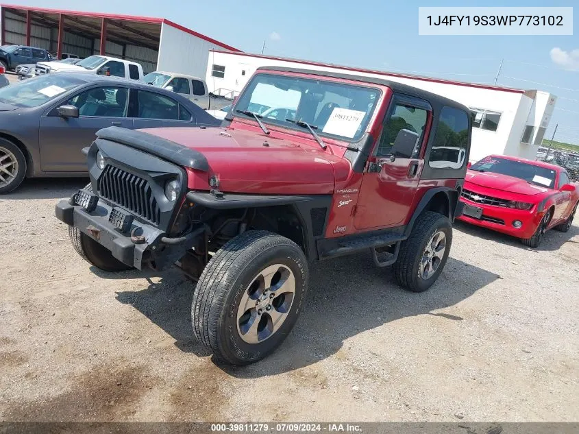 1J4FY19S3WP773102 1998 Jeep Wrangler Sport