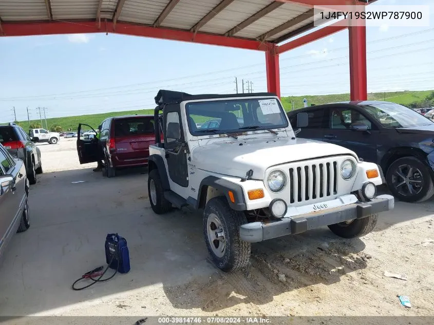 1998 Jeep Wrangler Sport VIN: 1J4FY19S2WP787900 Lot: 39814746