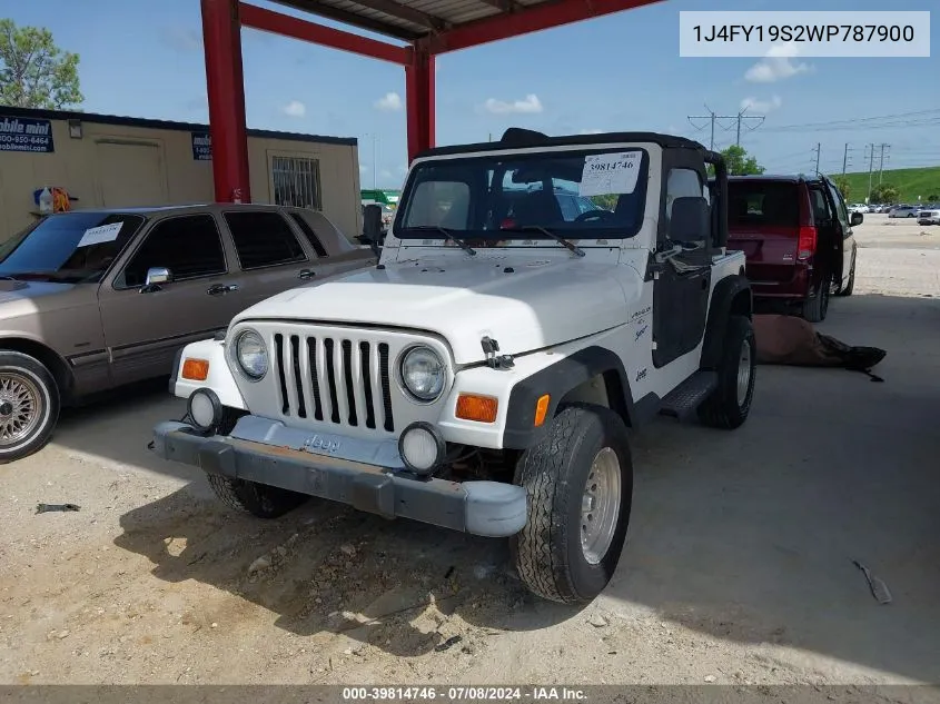 1998 Jeep Wrangler Sport VIN: 1J4FY19S2WP787900 Lot: 39814746