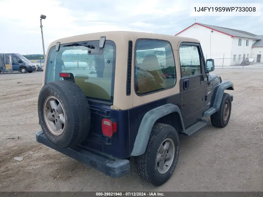 1998 Jeep Wrangler Sport VIN: 1J4FY19S9WP733008 Lot: 39821940