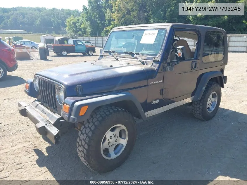 1998 Jeep Wrangler Se VIN: 1J4FY29P2WP793245 Lot: 39856938