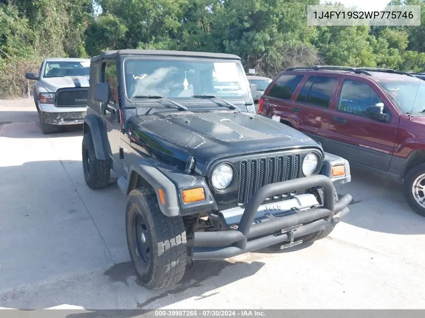 1998 Jeep Wrangler Sport VIN: 1J4FY19S2WP775746 Lot: 39987265