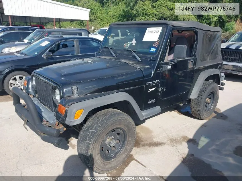 1998 Jeep Wrangler Sport VIN: 1J4FY19S2WP775746 Lot: 39987265