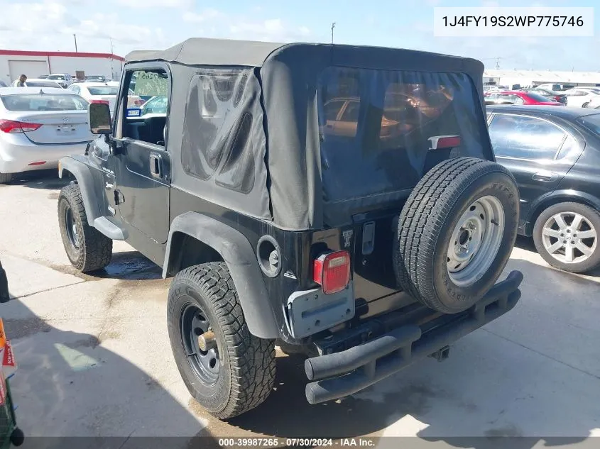 1998 Jeep Wrangler Sport VIN: 1J4FY19S2WP775746 Lot: 39987265