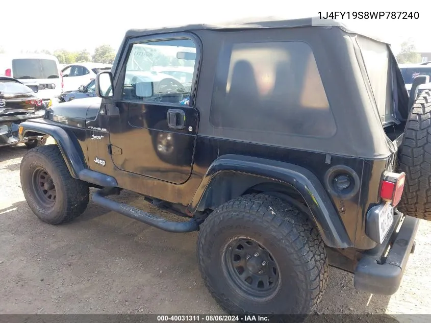 1J4FY19S8WP787240 1998 Jeep Wrangler / Tj Sport