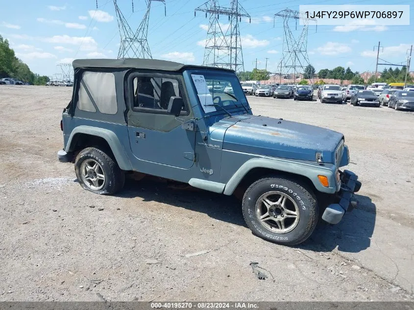 1998 Jeep Wrangler Se VIN: 1J4FY29P6WP706897 Lot: 40195270