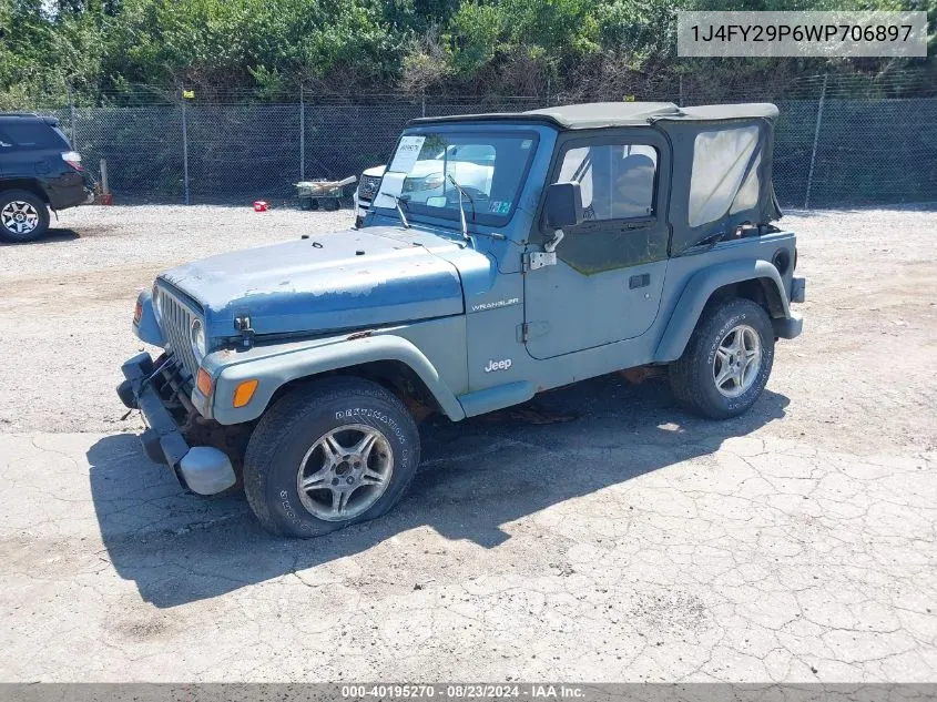 1998 Jeep Wrangler Se VIN: 1J4FY29P6WP706897 Lot: 40195270