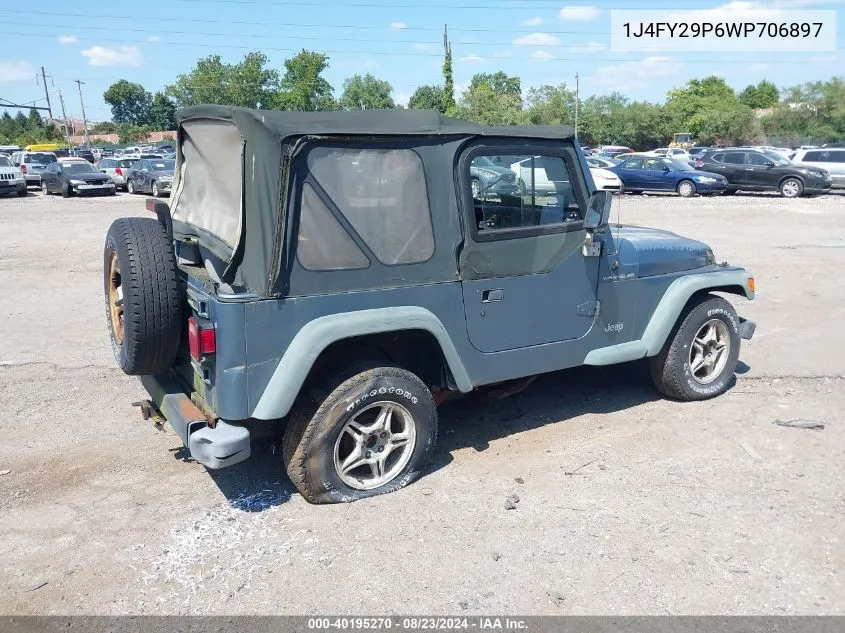 1998 Jeep Wrangler Se VIN: 1J4FY29P6WP706897 Lot: 40195270