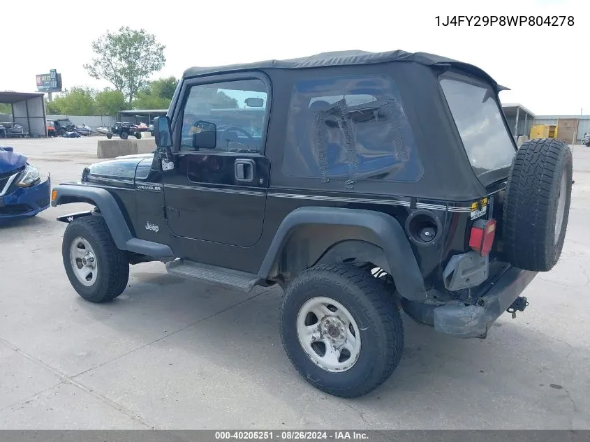 1J4FY29P8WP804278 1998 Jeep Wrangler Se