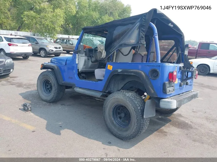 1998 Jeep Wrangler Sport VIN: 1J4FY19SXWP769046 Lot: 40279867