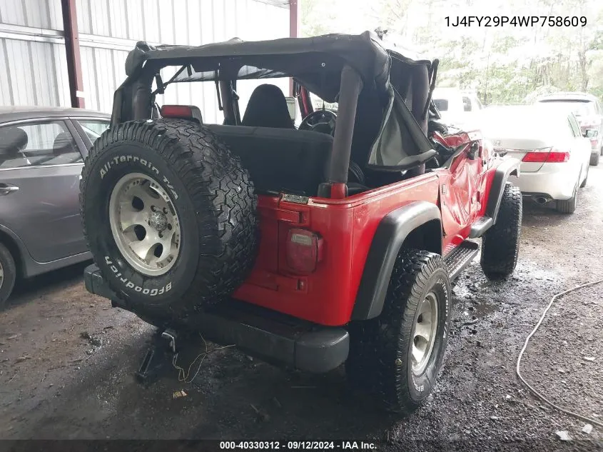 1J4FY29P4WP758609 1998 Jeep Wrangler Se