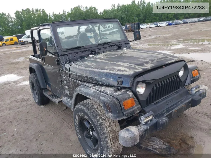 1999 Jeep Wrangler / Tj Sport VIN: 1J4FY19S4XP472288 Lot: 12021662