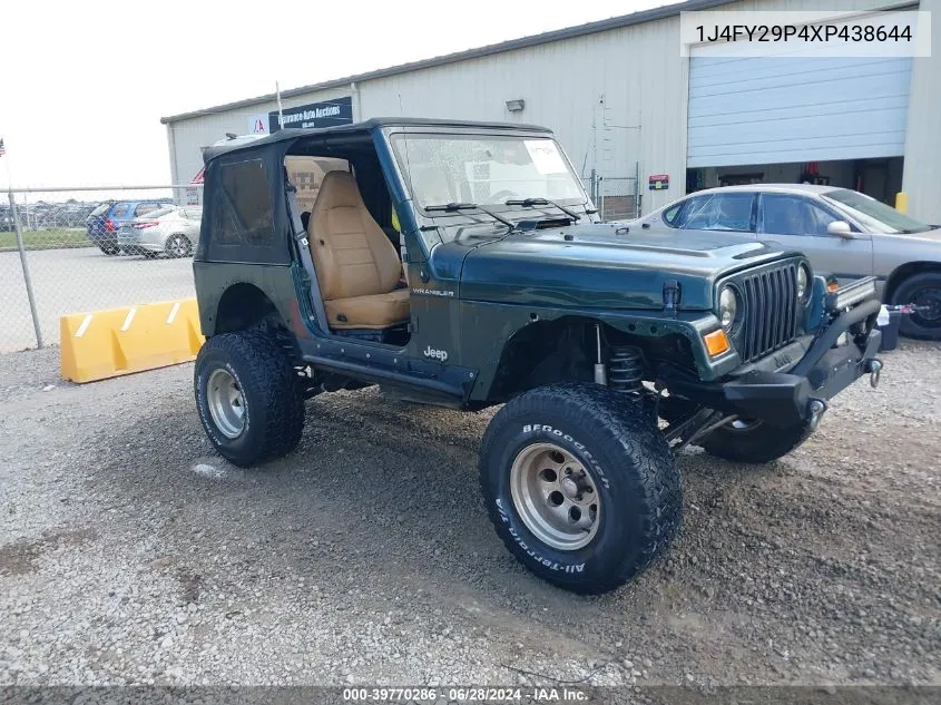 1999 Jeep Wrangler Se VIN: 1J4FY29P4XP438644 Lot: 39770286