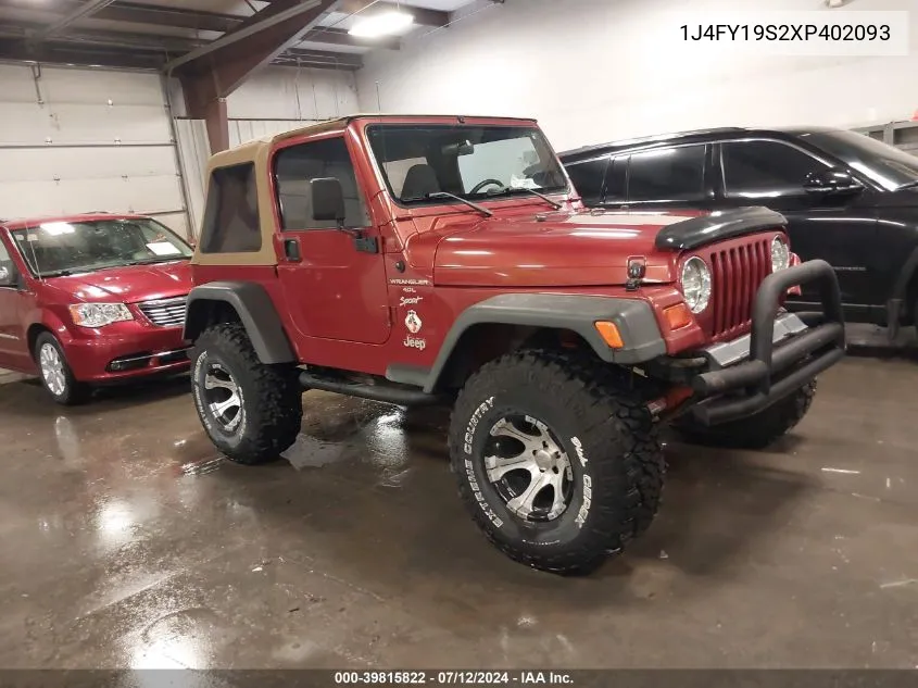 1J4FY19S2XP402093 1999 Jeep Wrangler Sport