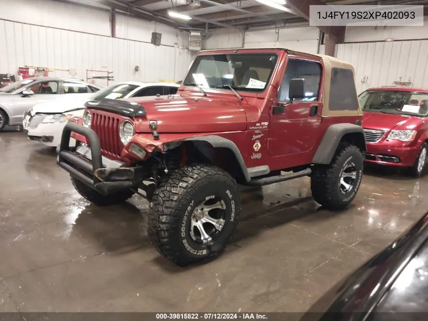 1999 Jeep Wrangler Sport VIN: 1J4FY19S2XP402093 Lot: 39815822