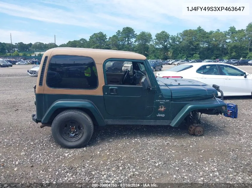 1999 Jeep Wrangler Sahara VIN: 1J4FY49S3XP463647 Lot: 39864760