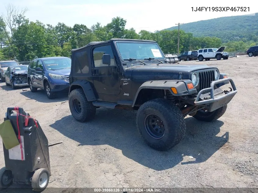 1999 Jeep Wrangler Sport VIN: 1J4FY19S3XP467521 Lot: 39868326