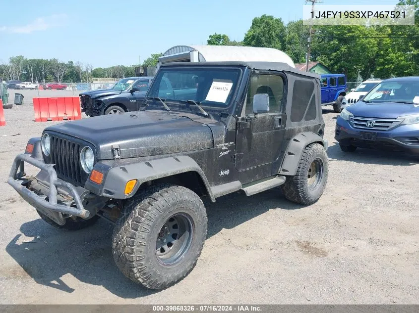 1J4FY19S3XP467521 1999 Jeep Wrangler Sport