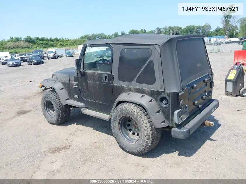 1999 Jeep Wrangler Sport VIN: 1J4FY19S3XP467521 Lot: 39868326