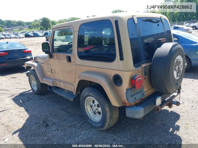 1999 Jeep Wrangler Sahara VIN: 1J4FY49S8XP428862 Lot: 40043690