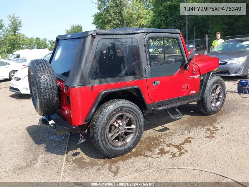 1999 Jeep Wrangler Se VIN: 1J4FY29P5XP476349 Lot: 40163683