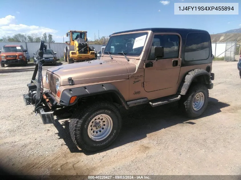 1999 Jeep Wrangler Sport VIN: 1J4FY19S4XP455894 Lot: 40220427