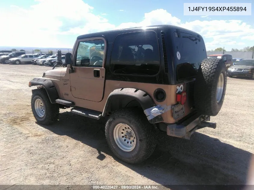 1999 Jeep Wrangler Sport VIN: 1J4FY19S4XP455894 Lot: 40220427