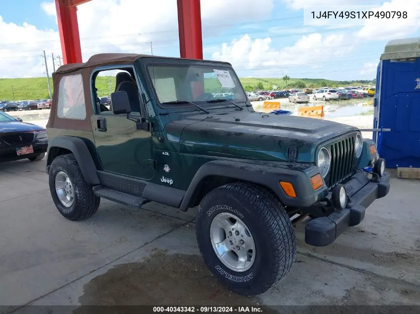 1999 Jeep Wrangler Sahara VIN: 1J4FY49S1XP490798 Lot: 40343342