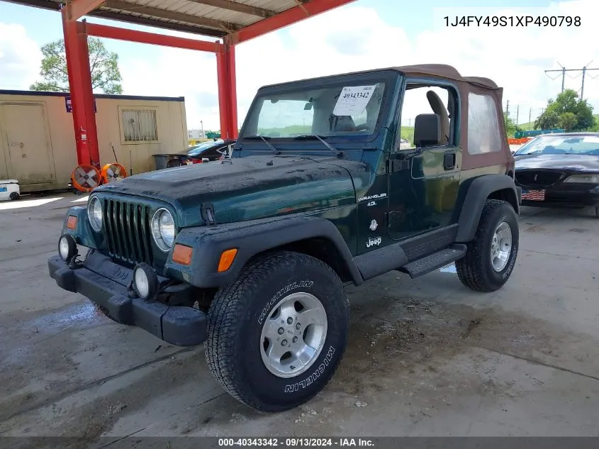 1999 Jeep Wrangler Sahara VIN: 1J4FY49S1XP490798 Lot: 40343342