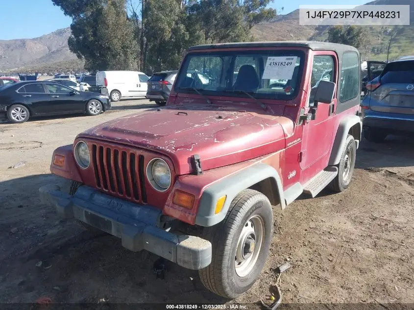 1J4FY29P7XP448231 1999 Jeep Wrangler Se