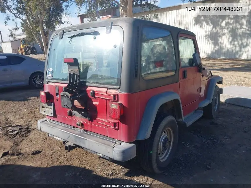 1J4FY29P7XP448231 1999 Jeep Wrangler Se