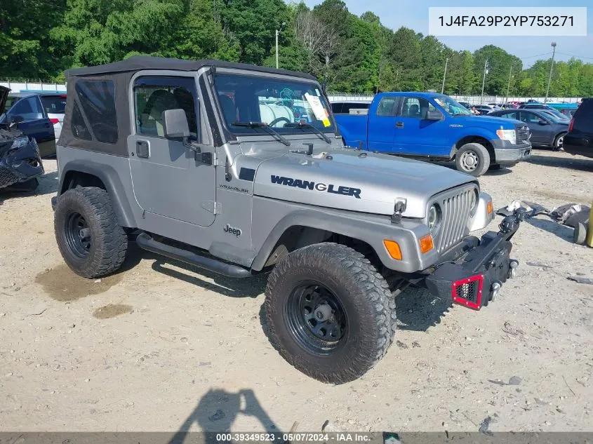 1J4FA29P2YP753271 2000 Jeep Wrangler Se