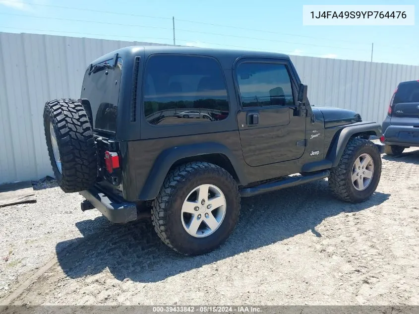 1J4FA49S9YP764476 2000 Jeep Wrangler Sport