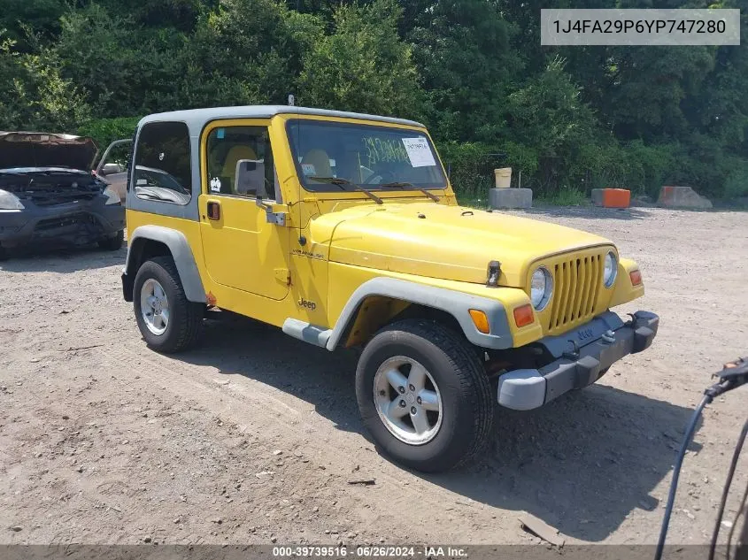 2000 Jeep Wrangler Se VIN: 1J4FA29P6YP747280 Lot: 39739516