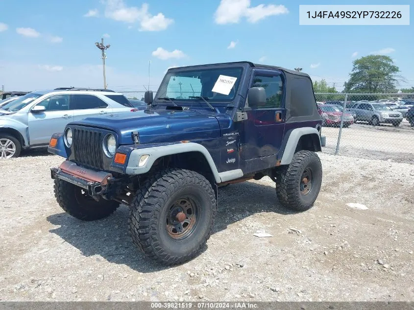 2000 Jeep Wrangler Sport VIN: 1J4FA49S2YP732226 Lot: 39821519