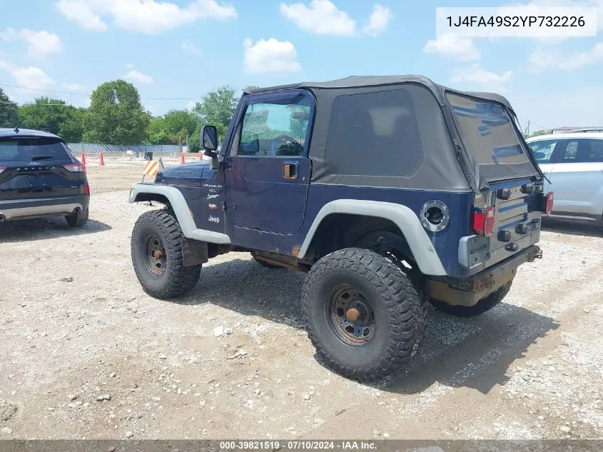 2000 Jeep Wrangler Sport VIN: 1J4FA49S2YP732226 Lot: 39821519