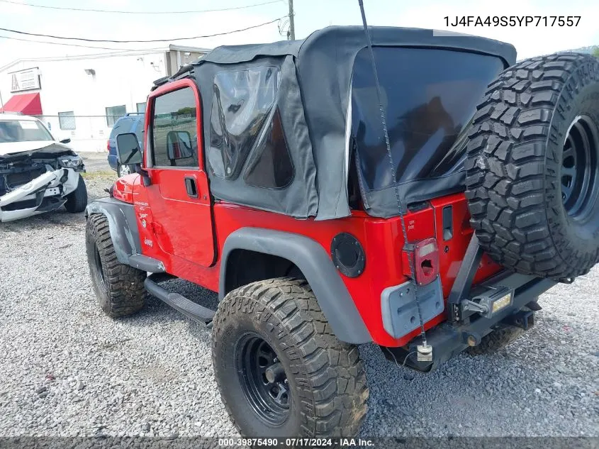 1J4FA49S5YP717557 2000 Jeep Wrangler Sport