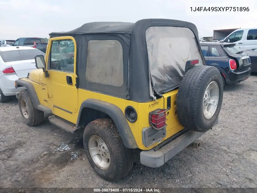 1J4FA49SXYP751896 2000 Jeep Wrangler Sport