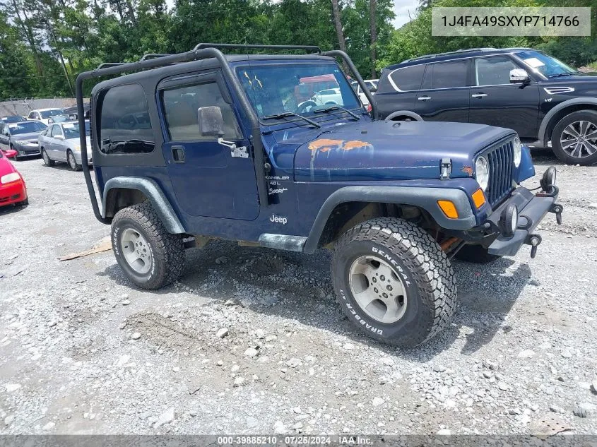 2000 Jeep Wrangler Sport VIN: 1J4FA49SXYP714766 Lot: 39885210