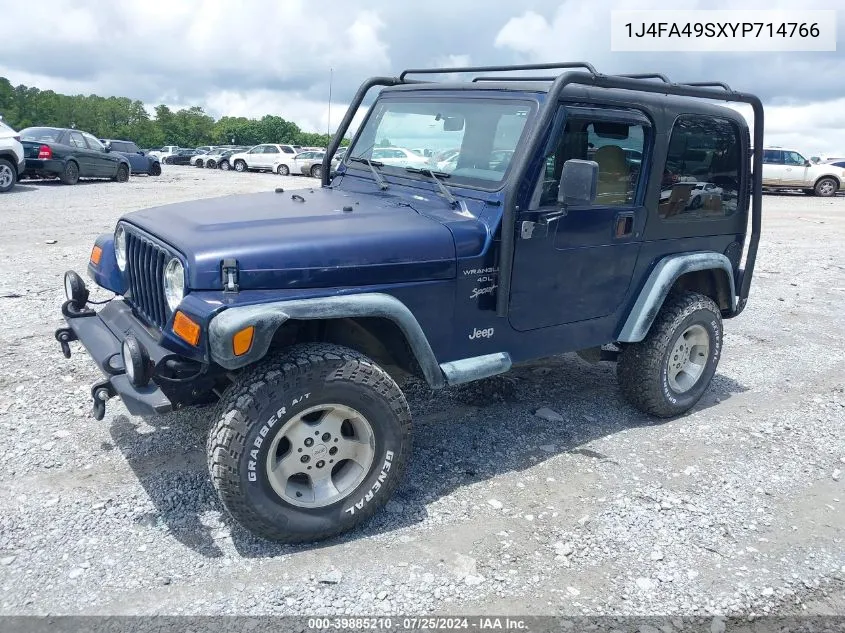 2000 Jeep Wrangler Sport VIN: 1J4FA49SXYP714766 Lot: 39885210