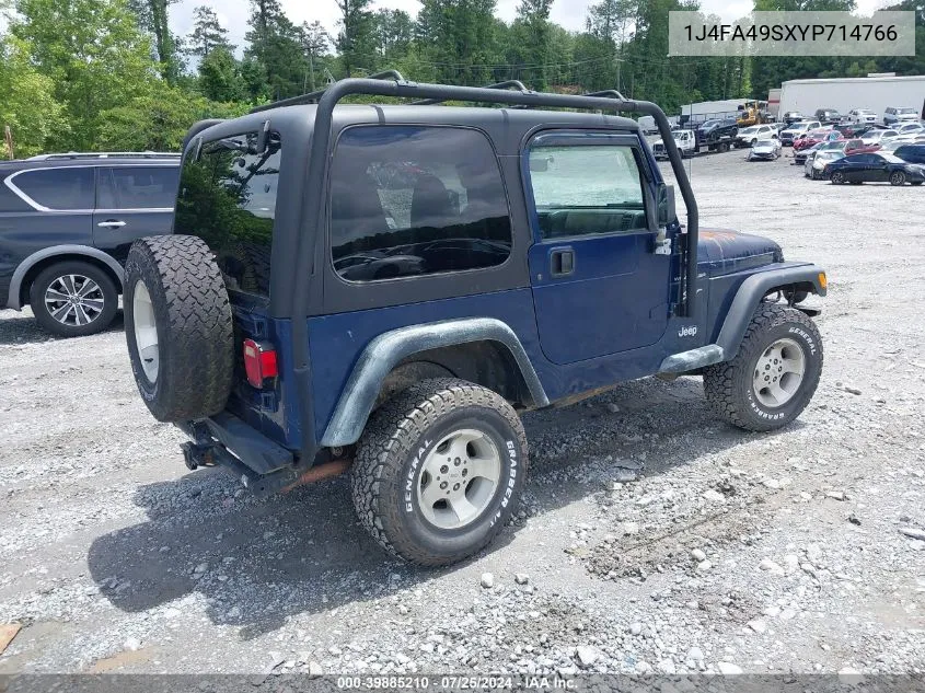 2000 Jeep Wrangler Sport VIN: 1J4FA49SXYP714766 Lot: 39885210