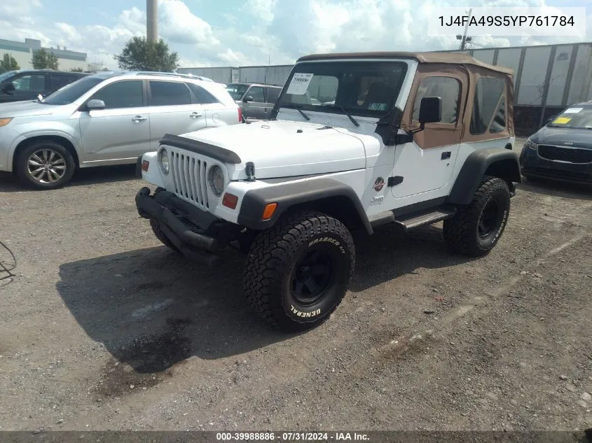 1J4FA49S5YP761784 2000 Jeep Wrangler Sport