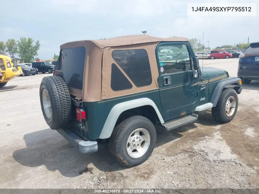 2000 Jeep Wrangler Sport VIN: 1J4FA49SXYP795512 Lot: 40216870