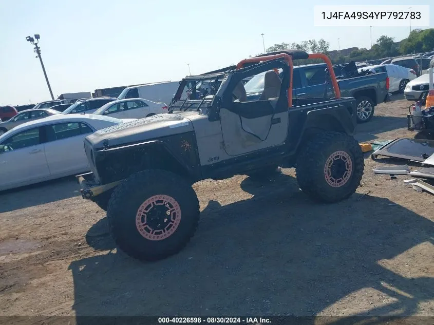 1J4FA49S4YP792783 2000 Jeep Wrangler Sport