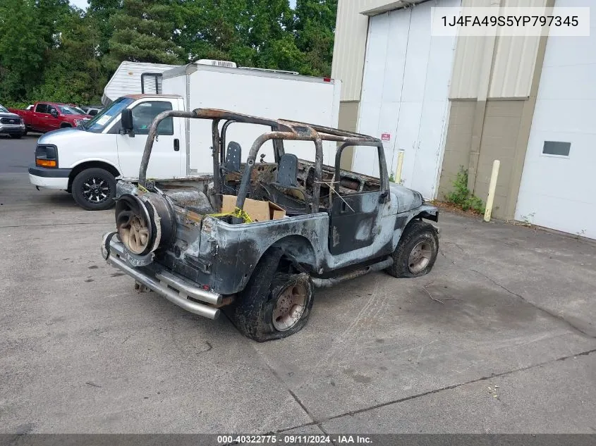 2000 Jeep Wrangler Sport VIN: 1J4FA49S5YP797345 Lot: 40322775