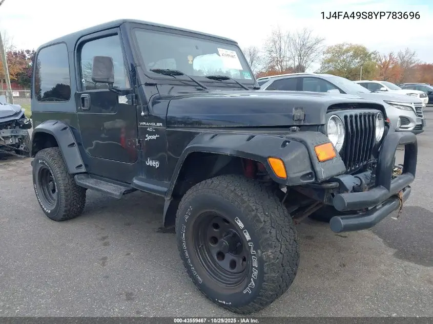1J4FA49S8YP783696 2000 Jeep Wrangler Sport