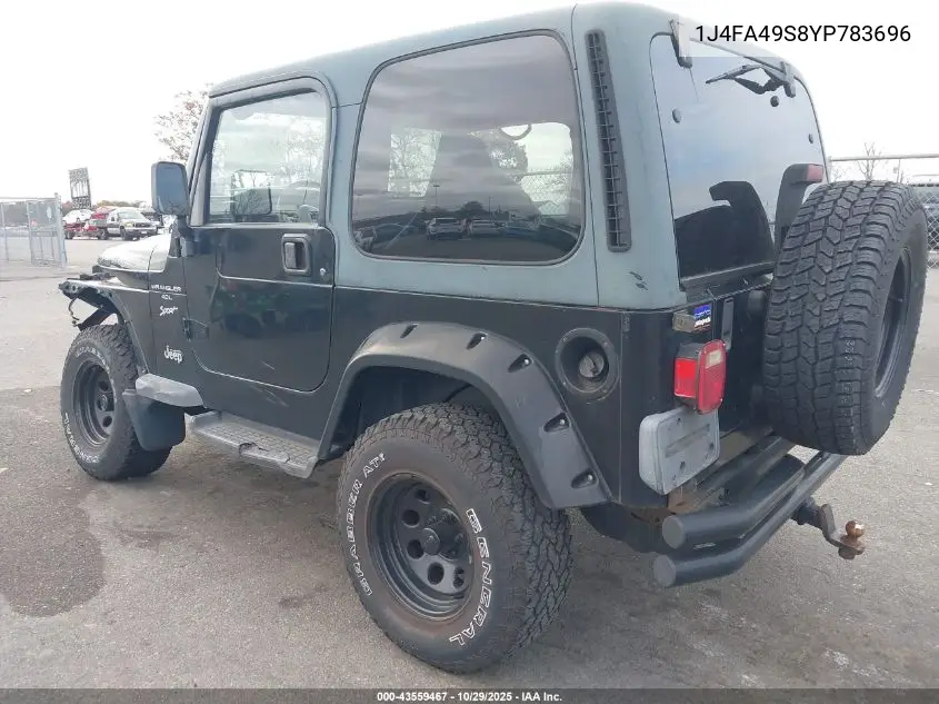 1J4FA49S8YP783696 2000 Jeep Wrangler Sport